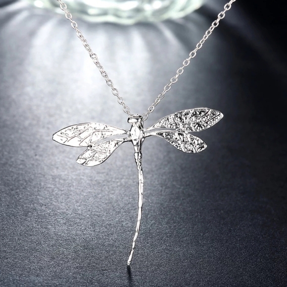 New 925 Silver jewelry long dragonfly necklaces!!! - Picture 5 of 6